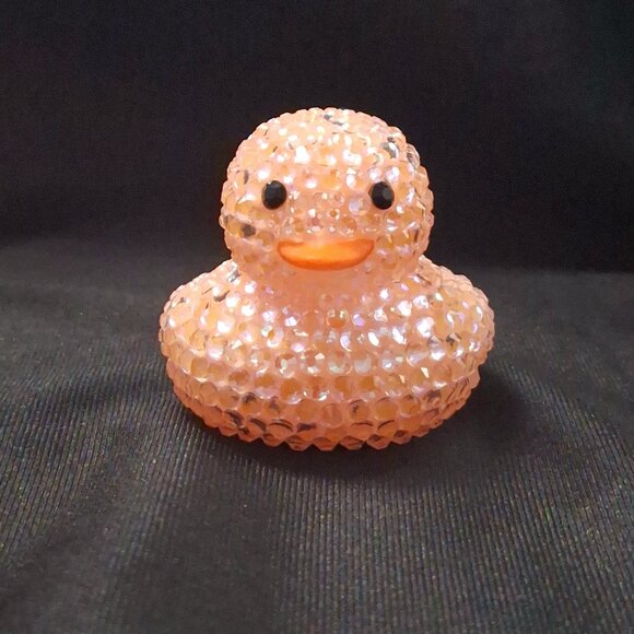 Peach Rubber Ducky, Bling Ducks, Bedazzled, Jeep Duck, Easter, Gift, Spring - Picture 4 of 8